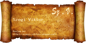 Szegi Viktor névjegykártya